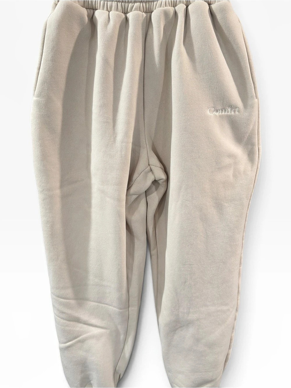 Comfrt Minimalist Sweatpants Joggers in Cream